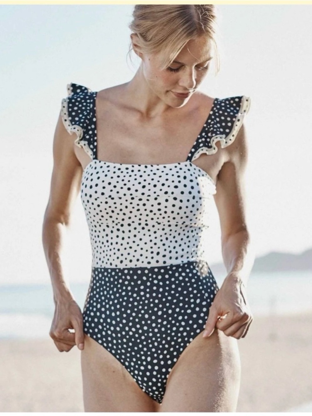 🌺NWT SUMMERSALT polka  Dot Ruffle oasis  One-Piece Swimsuit -🌺